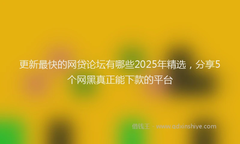 更新最快的网贷论坛有哪些2025年精选，分享5个网黑真正能下款的平台