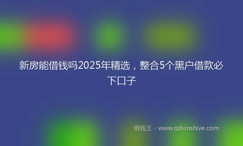 新房能借钱吗2025年精选，整合5个黑户借款必下口子