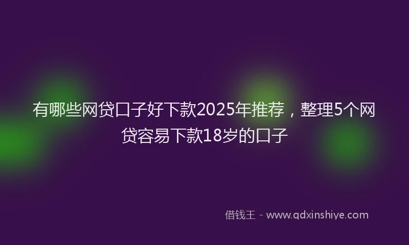有哪些网贷口子好下款2025年推荐，整理5个网贷容易下款18岁的口子