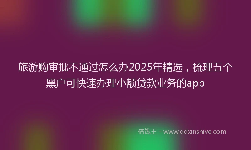 旅游购审批不通过怎么办2025年精选，梳理五个黑户可快速办理小额贷款业务的app
