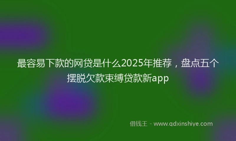 最容易下款的网贷是什么2025年推荐，盘点五个摆脱欠款束缚贷款新app
