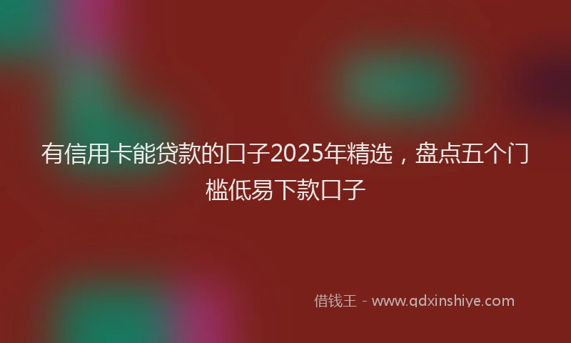 有信用卡能贷款的口子2025年精选，盘点五个门槛低易下款口子