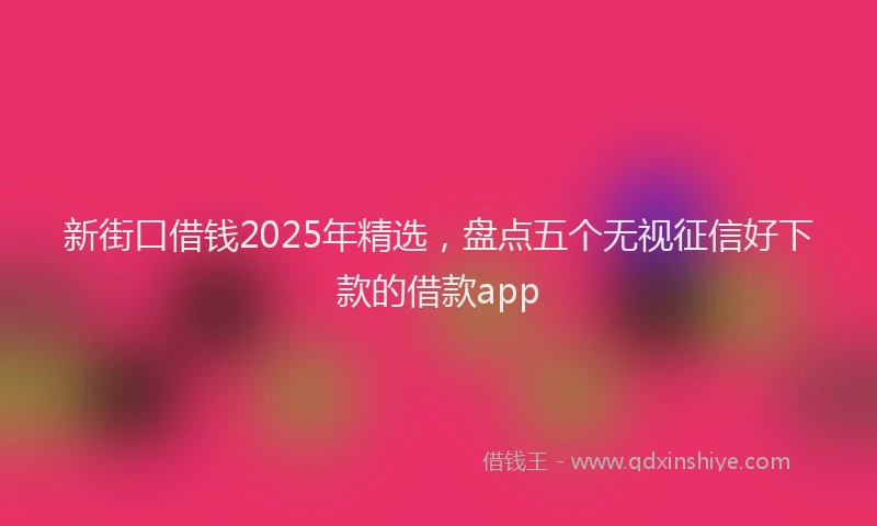 新街口借钱2025年精选，盘点五个无视征信好下款的借款app