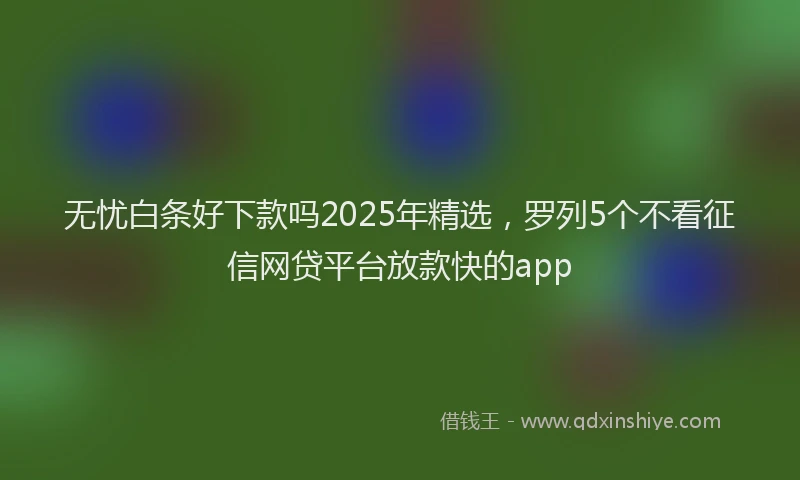 无忧白条好下款吗2025年精选，罗列5个不看征信网贷平台放款快的app