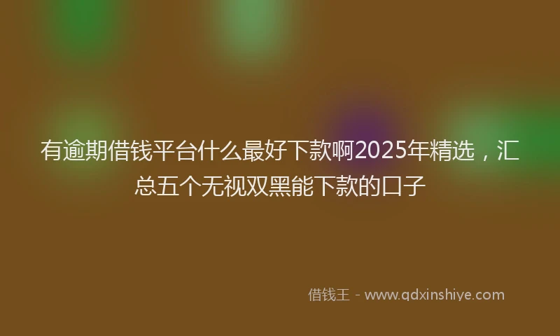 有逾期借钱平台什么最好下款啊2025年精选，汇总五个无视双黑能下款的口子