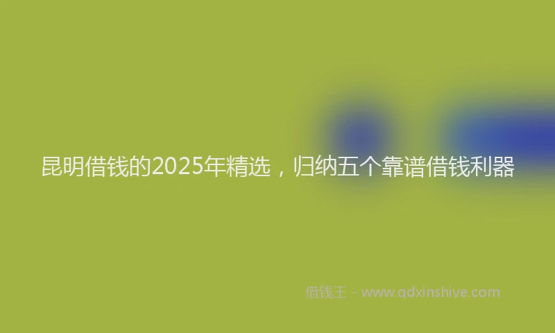 昆明借钱的2025年精选，归纳五个靠谱借钱利器