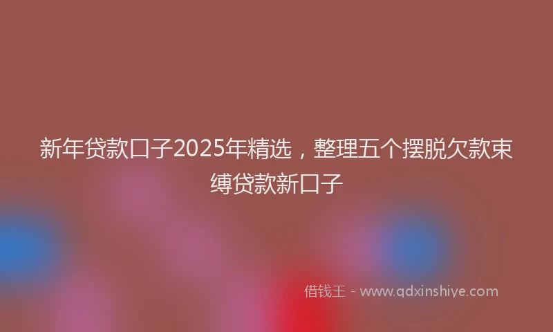新年贷款口子2025年精选，整理五个摆脱欠款束缚贷款新口子