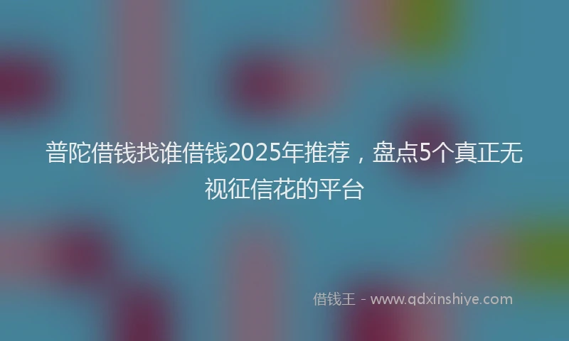 普陀借钱找谁借钱2025年推荐，盘点5个真正无视征信花的平台
