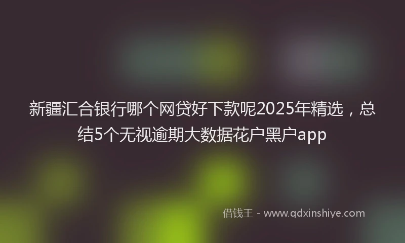 新疆汇合银行哪个网贷好下款呢2025年精选，总结5个无视逾期大数据花户黑户app