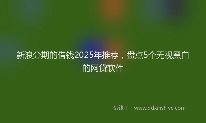 新浪分期的借钱2025年推荐，盘点5个无视黑白的网贷软件