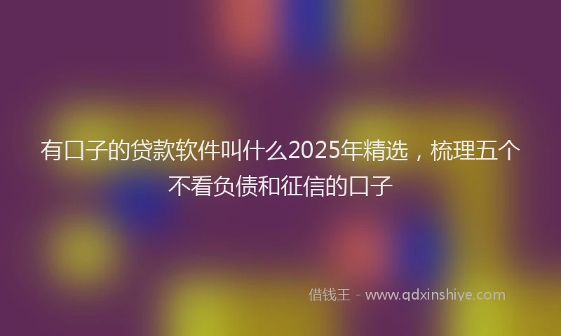 有口子的贷款软件叫什么2025年精选，梳理五个不看负债和征信的口子