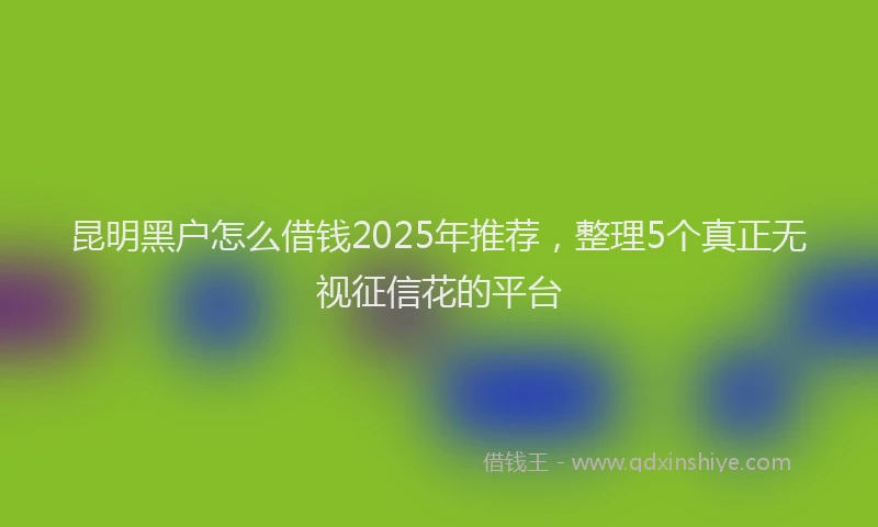 昆明黑户怎么借钱2025年推荐，整理5个真正无视征信花的平台