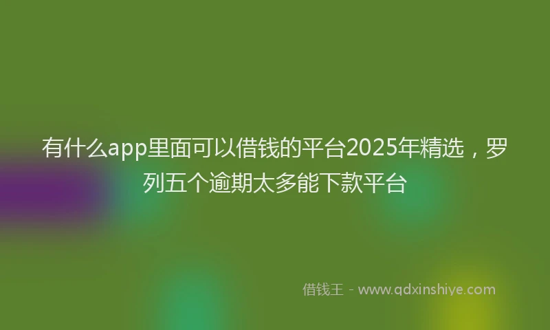 有什么app里面可以借钱的平台2025年精选，罗列五个逾期太多能下款平台