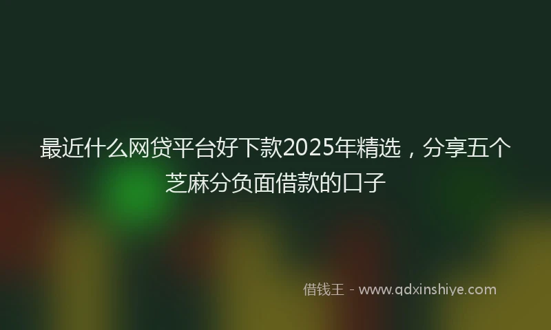 最近什么网贷平台好下款2025年精选，分享五个芝麻分负面借款的口子