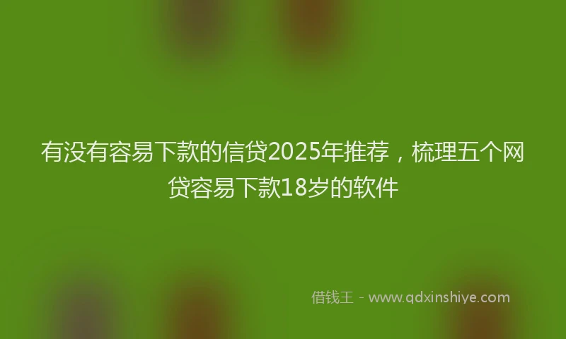 有没有容易下款的信贷2025年推荐，梳理五个网贷容易下款18岁的软件