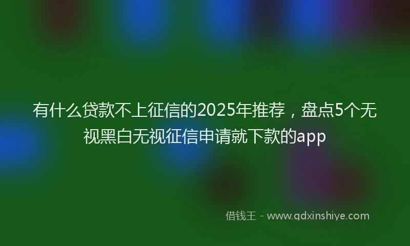 有什么贷款不上征信的2025年推荐，盘点5个无视黑白无视征信申请就下款的app