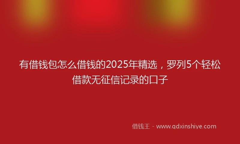 有借钱包怎么借钱的2025年精选，罗列5个轻松借款无征信记录的口子