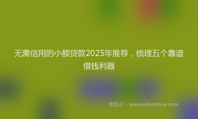 无需信用的小额贷款2025年推荐，梳理五个靠谱借钱利器