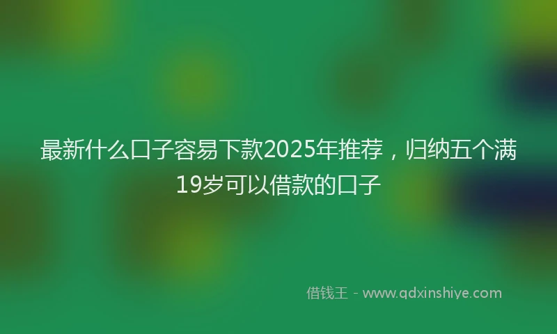 最新什么口子容易下款2025年推荐，归纳五个满19岁可以借款的口子