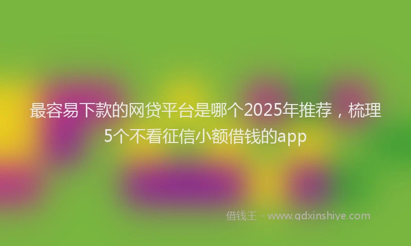 最容易下款的网贷平台是哪个2025年推荐，梳理5个不看征信小额借钱的app