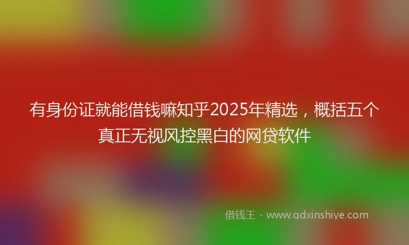 有身份证就能借钱嘛知乎2025年精选，概括五个真正无视风控黑白的网贷软件