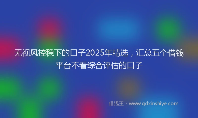 无视风控稳下的口子2025年精选，汇总五个借钱平台不看综合评估的口子