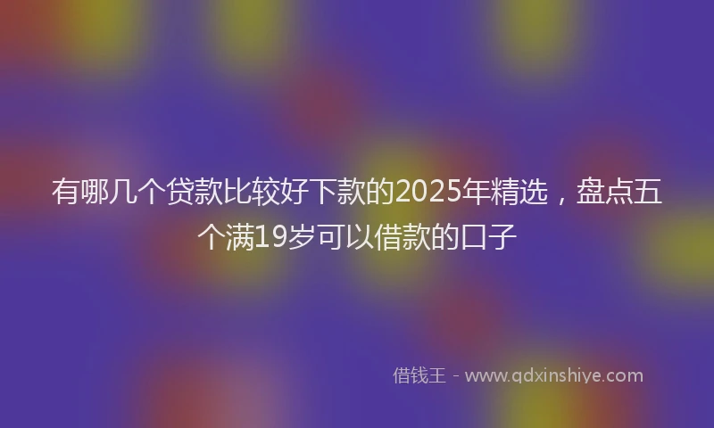 有哪几个贷款比较好下款的2025年精选，盘点五个满19岁可以借款的口子