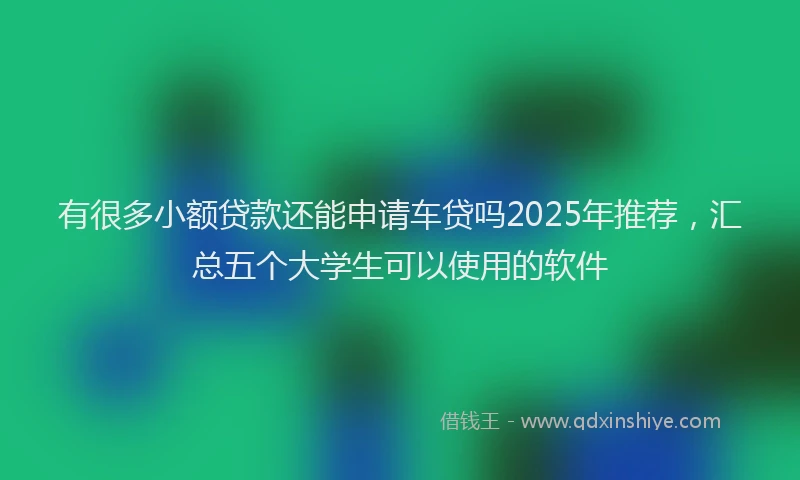 有很多小额贷款还能申请车贷吗2025年推荐，汇总五个大学生可以使用的软件
