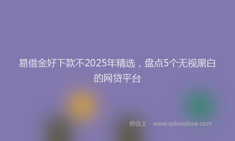 易借金好下款不2025年精选，盘点5个无视黑白的网贷平台