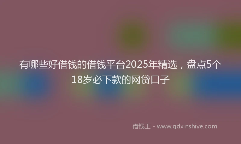 有哪些好借钱的借钱平台2025年精选，盘点5个18岁必下款的网贷口子