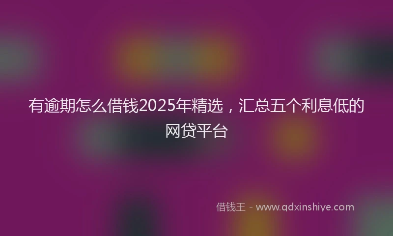 有逾期怎么借钱2025年精选，汇总五个利息低的网贷平台