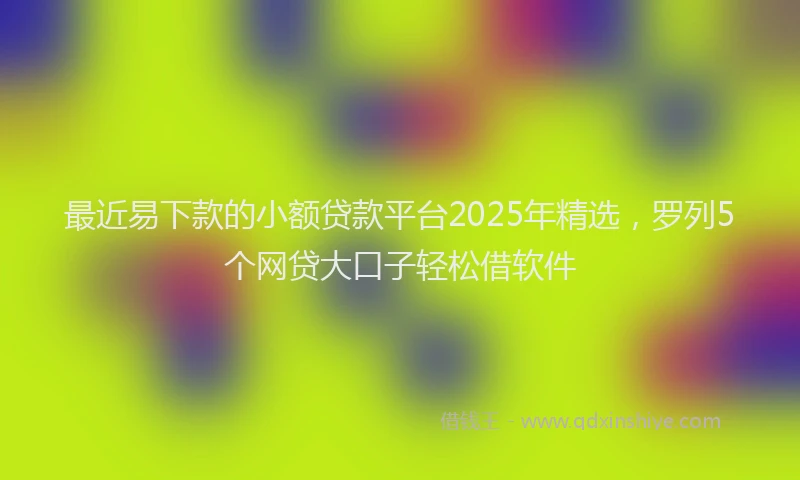 最近易下款的小额贷款平台2025年精选，罗列5个网贷大口子轻松借软件