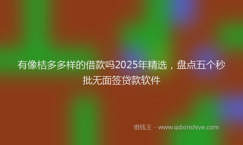 有像桔多多样的借款吗2025年精选，盘点五个秒批无面签贷款软件