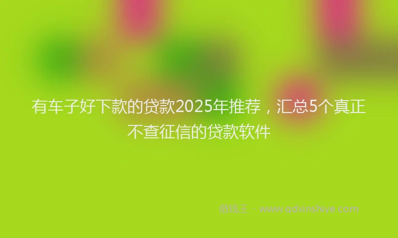 有车子好下款的贷款2025年推荐，汇总5个真正不查征信的贷款软件