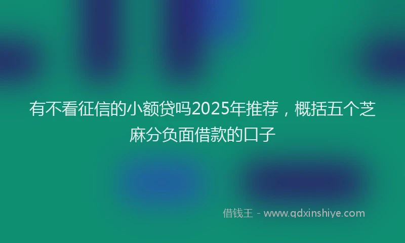 有不看征信的小额贷吗2025年推荐，概括五个芝麻分负面借款的口子