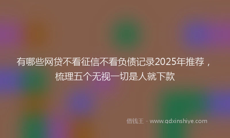 有哪些网贷不看征信不看负债记录2025年推荐，梳理五个无视一切是人就下款