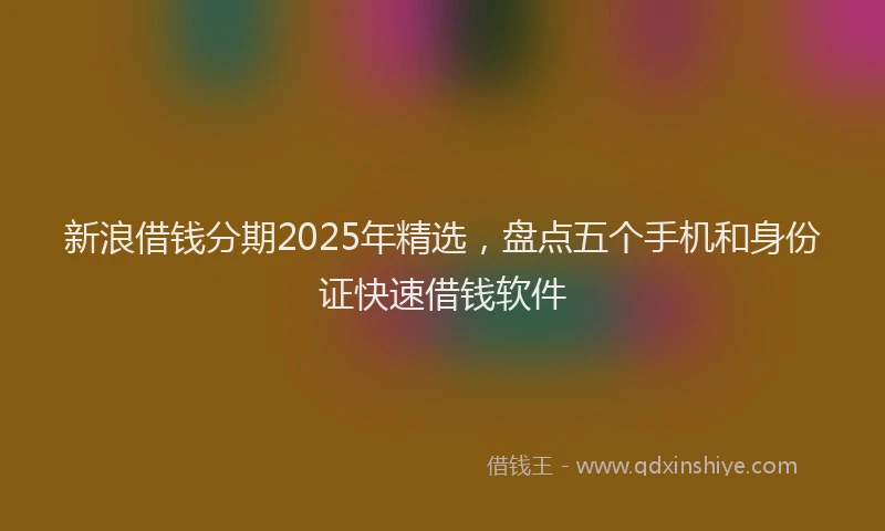 新浪借钱分期2025年精选，盘点五个手机和身份证快速借钱软件