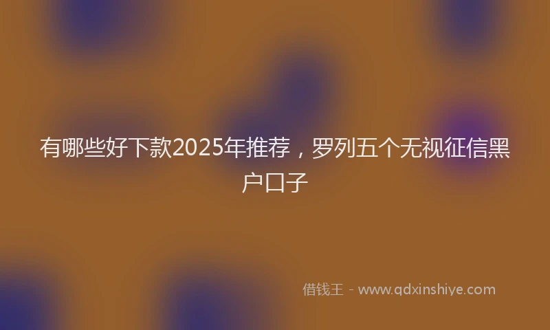 有哪些好下款2025年推荐，罗列五个无视征信黑户口子
