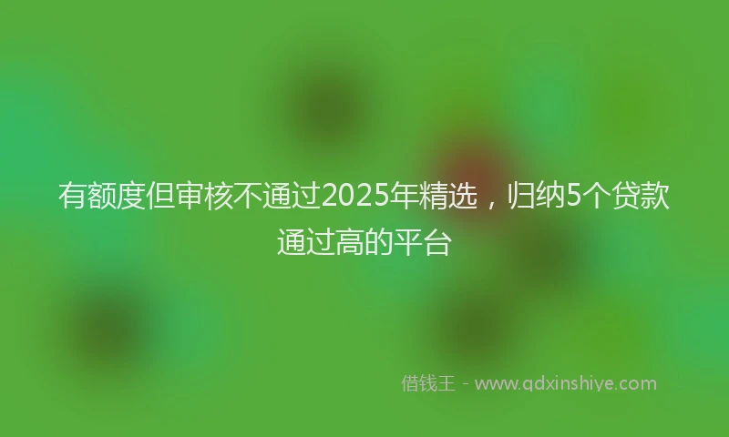 有额度但审核不通过2025年精选，归纳5个贷款通过高的平台