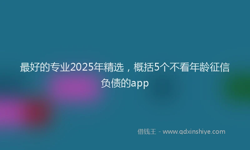 最好的专业2025年精选，概括5个不看年龄征信负债的app