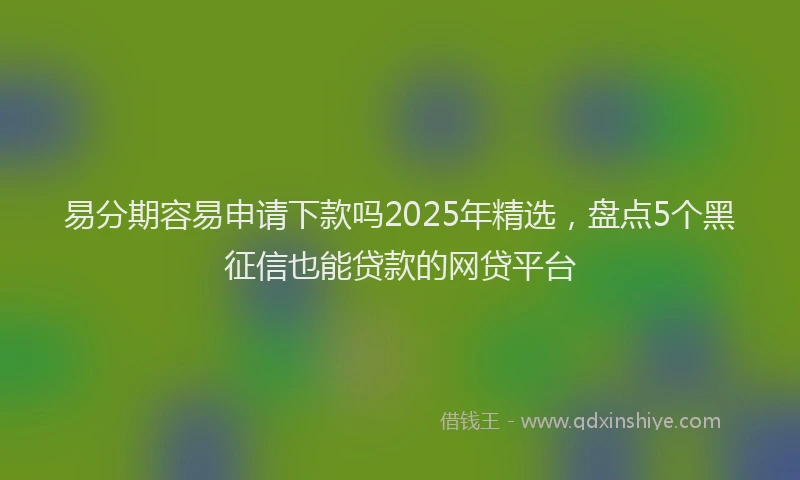 易分期容易申请下款吗2025年精选，盘点5个黑征信也能贷款的网贷平台