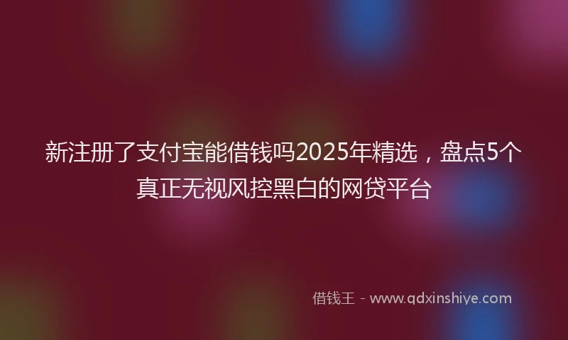 新注册了支付宝能借钱吗2025年精选，盘点5个真正无视风控黑白的网贷平台