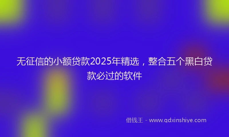 无征信的小额贷款2025年精选，整合五个黑白贷款必过的软件