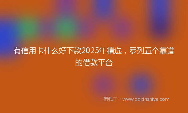有信用卡什么好下款2025年精选，罗列五个靠谱的借款平台