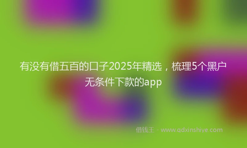 有没有借五百的口子2025年精选，梳理5个黑户无条件下款的app