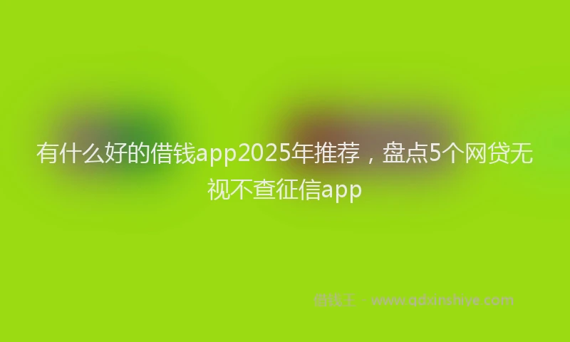 有什么好的借钱app2025年推荐，盘点5个网贷无视不查征信app
