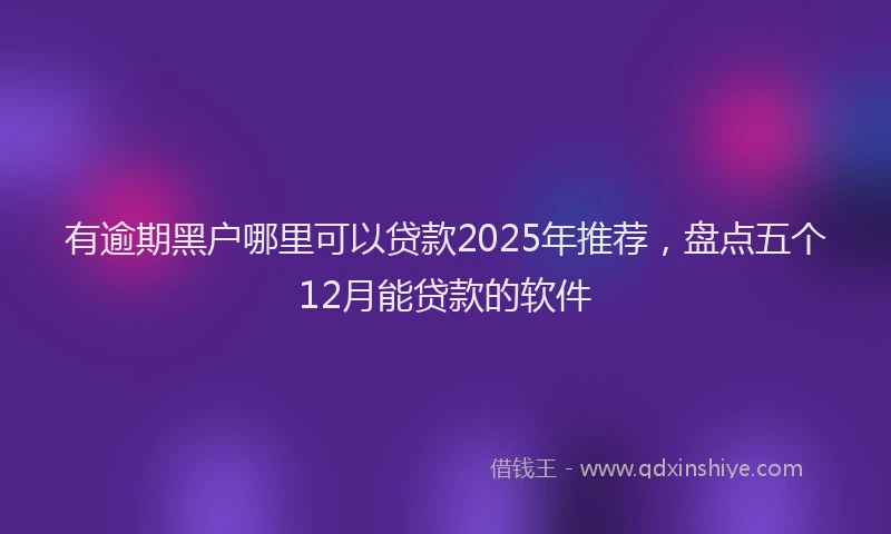 有逾期黑户哪里可以贷款2025年推荐，盘点五个12月能贷款的软件