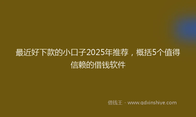 最近好下款的小口子2025年推荐，概括5个值得信赖的借钱软件