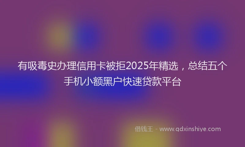 有吸毒史办理信用卡被拒2025年精选，总结五个手机小额黑户快速贷款平台