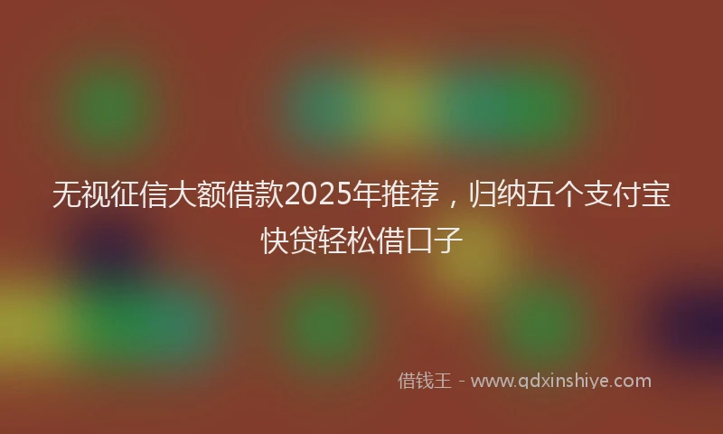 无视征信大额借款2025年推荐，归纳五个支付宝快贷轻松借口子